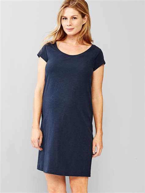 Gap Scoopneck T Shirt Dress In Blue True Indigo 2 Lyst