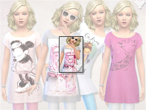 Sleep Tee For Girls 01 The Sims 4 Catalog