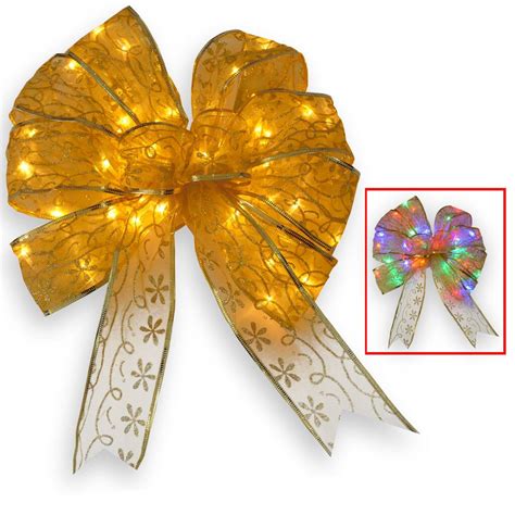 9 Gold Bow Tree Topper With Dual Color® Led Lights Michaels