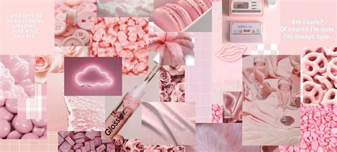 Aesthetic Light Pink Collage Wallpaper Pink Aesthetic Pink Laptop