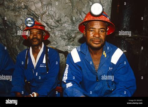 Two Diamond Miners In Diamond Mine Portrait South Africa Africa