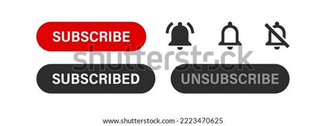 Subscribe Button Notification Bell Alarm Icons Stock Vector Royalty