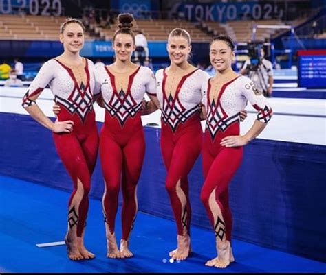 german women s gymnastics team wear full body suits at the olympic qualification rounds in tokyo