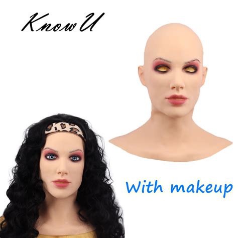 Knowu Silicone Mask Realistic Female Headgear Shawl Crossdresser With Makeup Ebay
