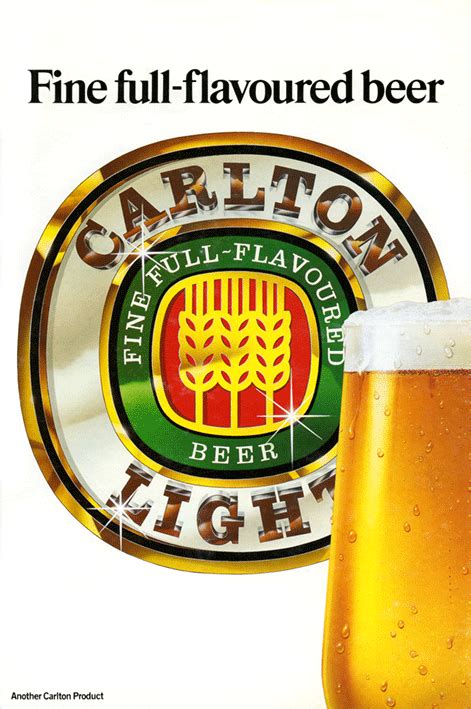 Carlton Light ‘fine Full Flavoured Beer Poster Australian Beer Posters