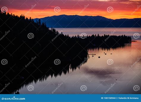 Lake Tahoe Sunrise Stock Photo Image Of Sunrise Lake 100158944