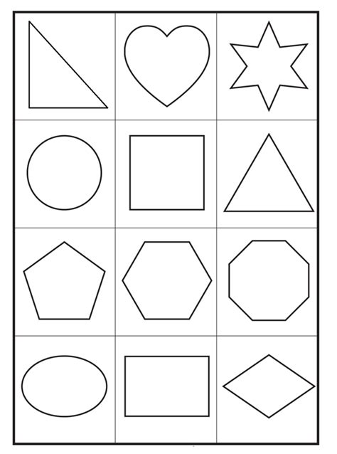 Printable Shapes Coloring Pages
