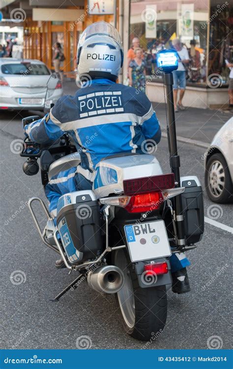 German Police Officer On Motorcycle Editorial Photography Image Of