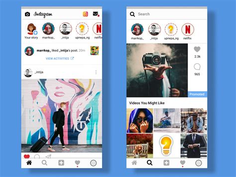 Instagram Android App Redesign Uplabs
