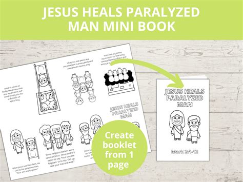 Jesus Heals A Paralyzed Man Bible Story Activity Mini Book Sunday