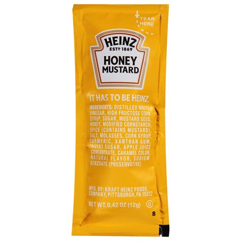 Heinz Single Serve Yellow Mustard 40 Oz Away From Home