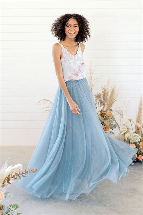 Skylar Bridesmaid Tulle Skirt In French Blue Tulle Skirt Bridesmaid