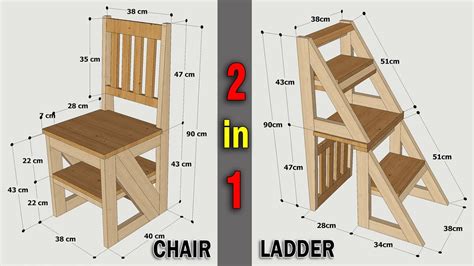 How To Make A Folding Ladder Chair Of Wood Youtube