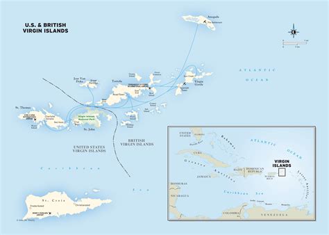 Virgin Islands Map Islands Virgin Map Usvi States United St Thomas