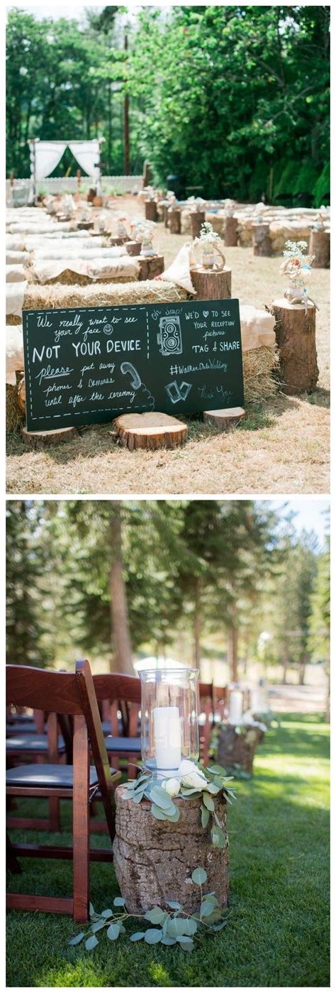 Rustic Tree Stump Wedding Aisle Decor Ideas