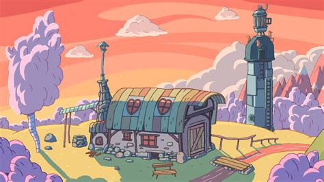 Illustration Of Building And Forest Adventure Time Landscape Hd