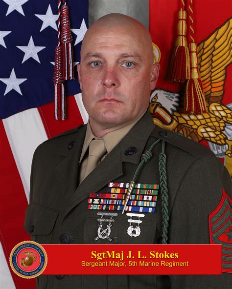 Sergeant Major Justin L Stokes 1st Marine Division Biography