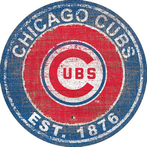 Chicago Cubs 24 Round Heritage Logo Sign