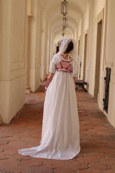An Regency Apron Front Dress With A Silk Bodice Made