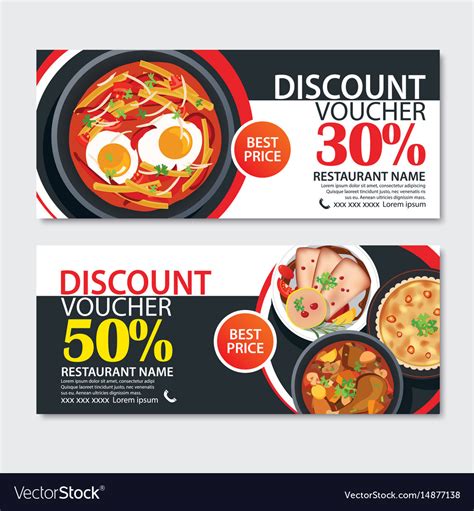 Discount Voucher French Food Template Design Vector Image