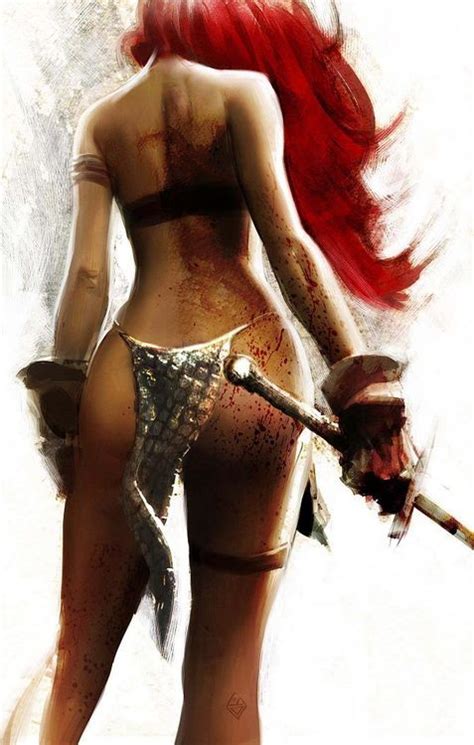 Red Sonja 3d Fantasy Fantasy Warrior Fantasy Women Fantasy Artwork