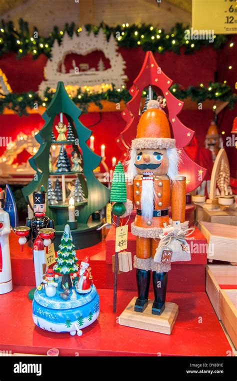 Traditional german wooden christmas decorations hires stock