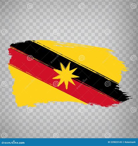 Flag Sarawak Brush Strokes Flag Sarawak State On Transparent