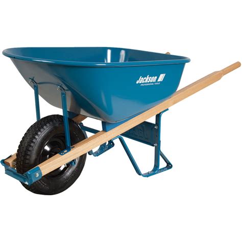 True Temper 6 Cubic Foot Steel Contractor Wheelbarrow With Flat Free