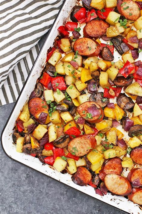 Sheet Pan Sausage And Veggies With A How To Video Recipe Easy Sheet Pan Dinners Sheet