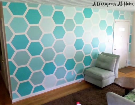 How To Tape And Paint Hexagon Patterned Wall Tape Painting