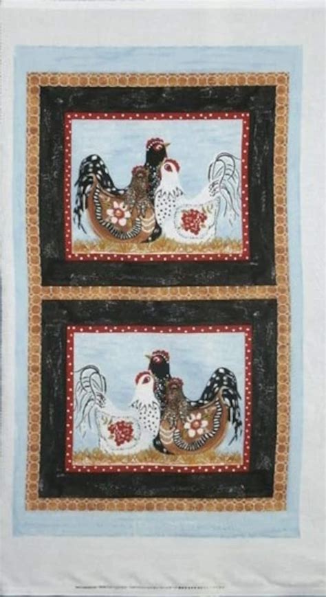 3 French Hens From Troy Fabrics Panel Etsy