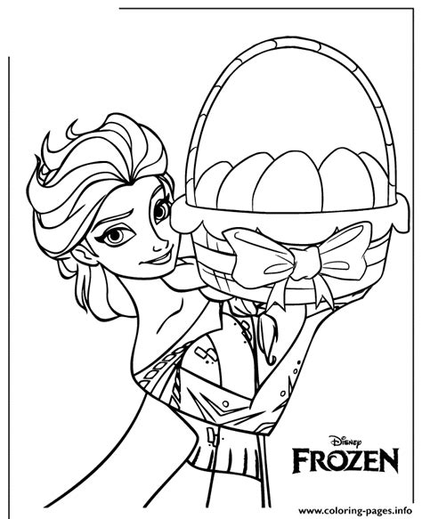 Funny barbie coloring page for kids. Queen Elsa Holding Easter Basket Colouring Page Coloring ...