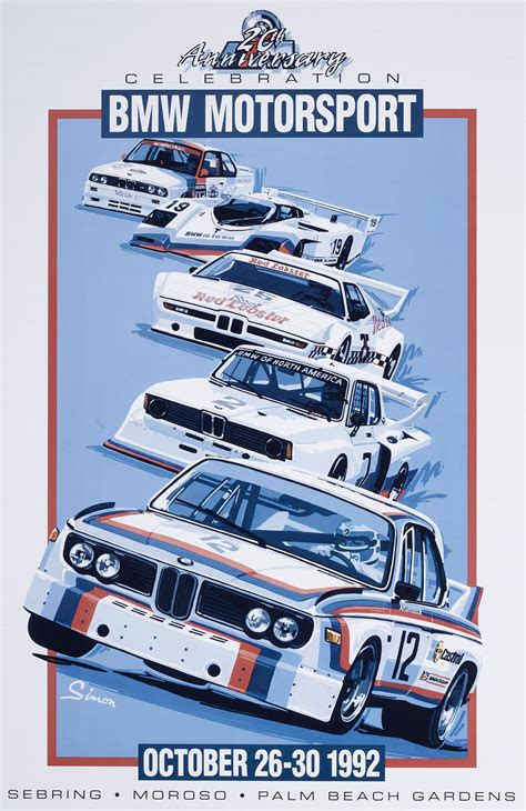 Bmw Motorsport Vintage Style Poster By © Dennis Simon This Poster Is