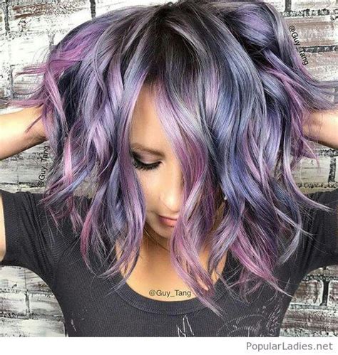 Awesome Purple Messy Hair Look Metallic Hair Metallic Hair Dye Hair