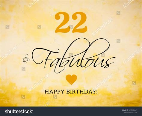 22nd Birthday Card Wishes Illustration Stock Illustration 1897683445