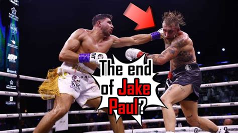 Jake Paul Loosing To Tommy Fury Last Round Knockdown Decision Youtube