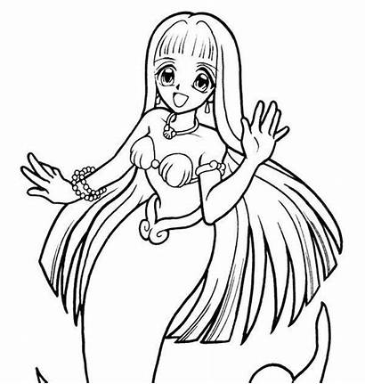 Coloring Anime Mermaid Colouring Chibi Melody Princess