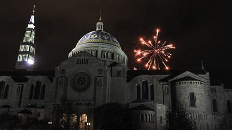 Pentecostal Fire Fireworks Burst Over The Basilica Of The Flickr