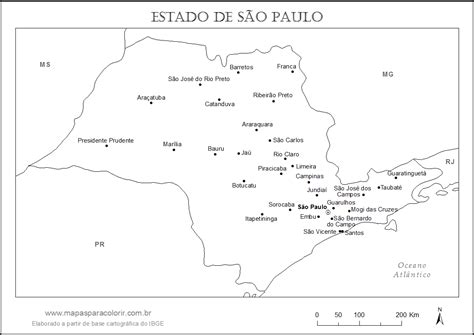 MAPA DE SÃO PAULO - Mapas para Colorir