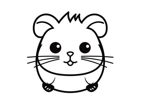 Cute Kawaii Hamster Coloring Coloring Page