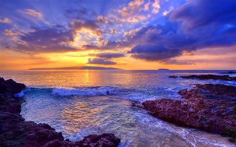 Download Horizon Sea Sunset Nature Ocean Hd Wallpaper