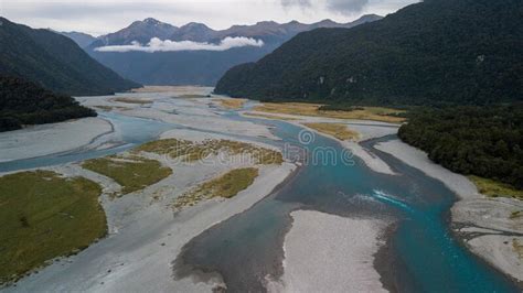 Delta Of Haast River New Zealand Stock Photo Image Of View Drone