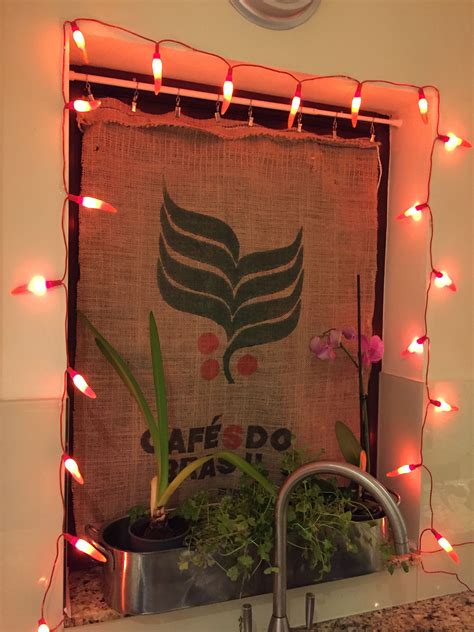 The kitchen mod is all about making doof fun, by adding different ways of cooking, slicing and serving your meals. Coffee sack kitchen curtain - made by me . No sew (With ...