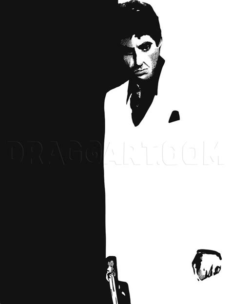 How To Draw Scarface Step By Step Drawing Guide By Dawn Dragoart