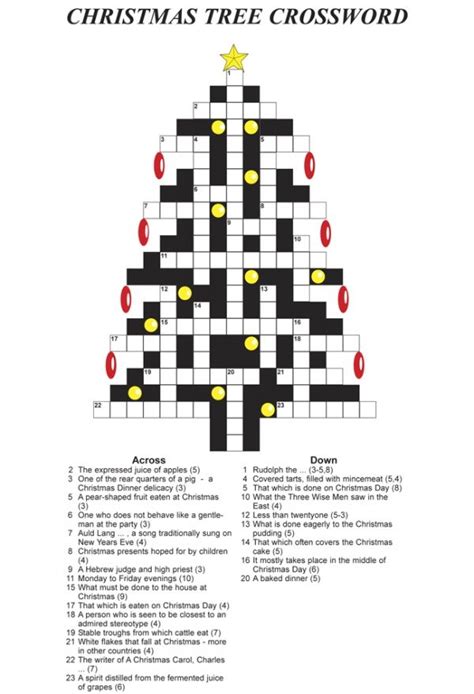 Holiday Crossword Puzzle Printable