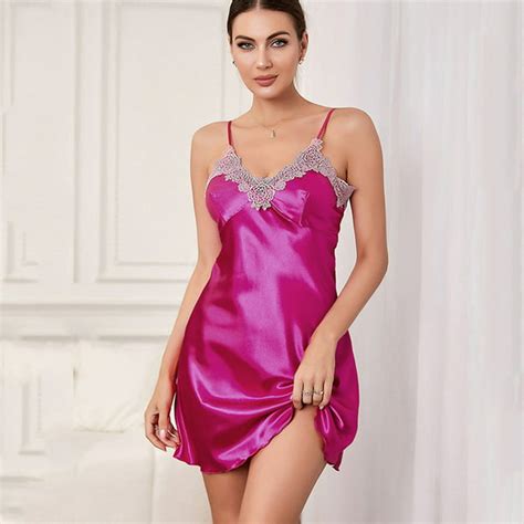 Negj Nightgown Lingerie Satin For Women Chemise Lingerie Nightie Full