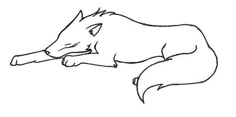 A Drawing Of A Wolf Laying Down