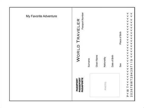 Editable Free Printable Passport Template Printable Templates Free