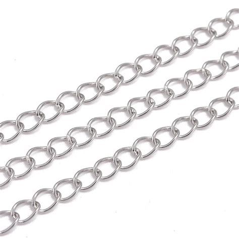 Stainless Steel Curb Chain 5 X 35 X 06mm 1 Metre