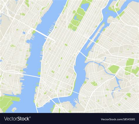 Manhattan On A Map Tourist Map Of English